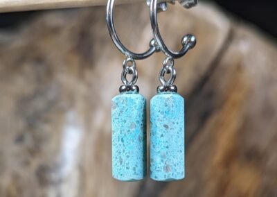 boucles d'oreilles pierre turquoise