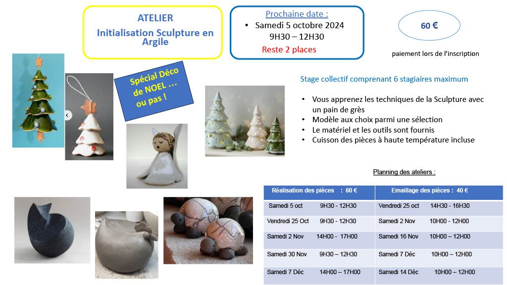 atelier sculpture pour noël